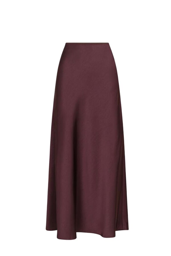 Vicky Heavy Sateen Skirt - Burgundy
