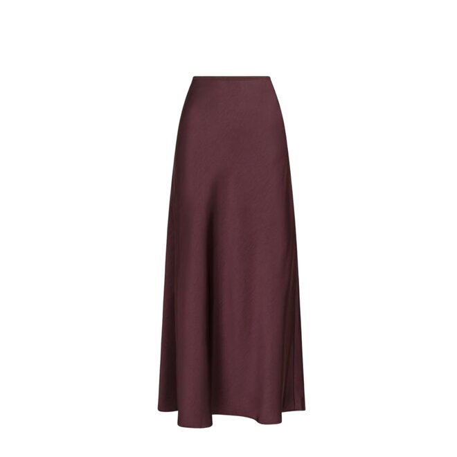 Vicky Heavy Sateen Skirt - Burgundy