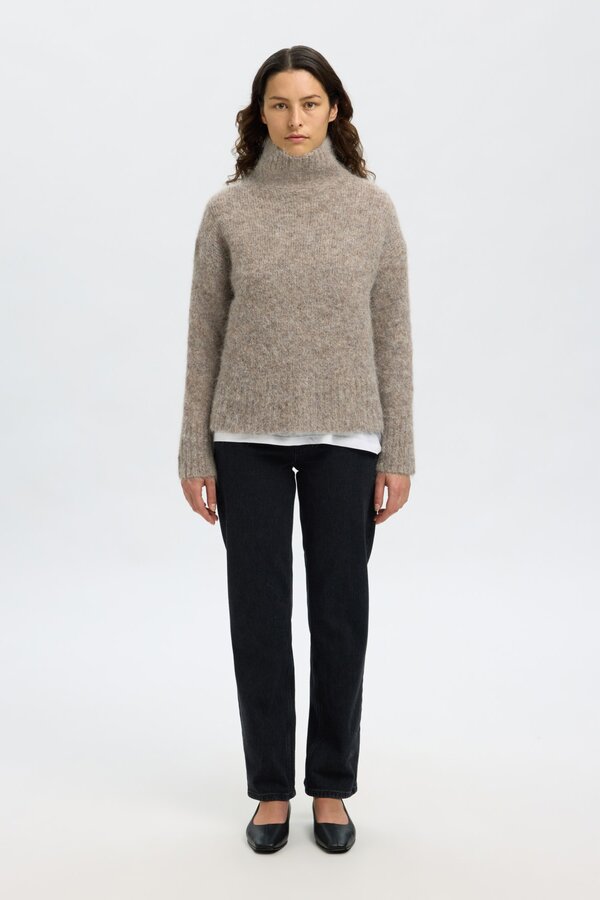 Gabriella Knit High Neck - Steel Gray