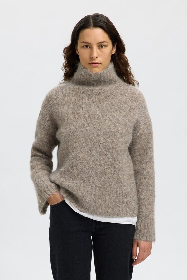 Gabriella Knit High Neck - Steel Gray