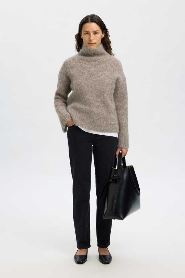 Gabriella Knit High Neck - Steel Gray