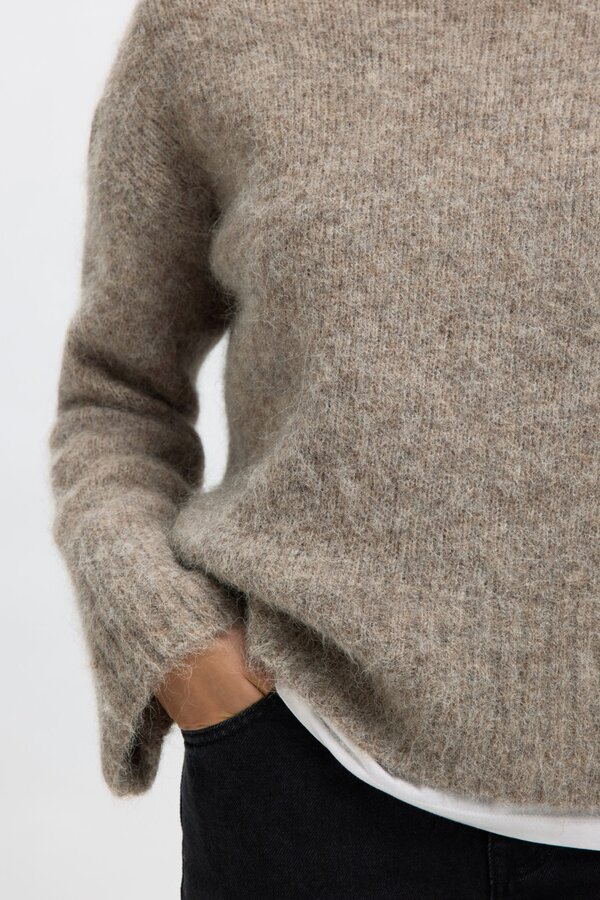 Gabriella Knit High Neck - Steel Gray