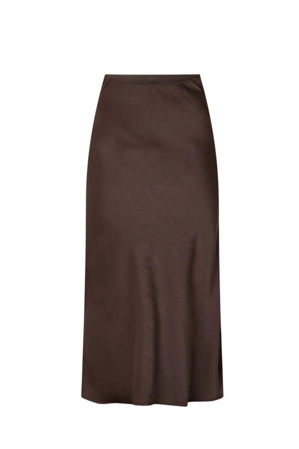 Vicky Heavy Sateen Skirt - Dark Brown