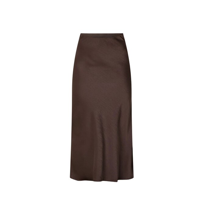 Vicky Heavy Sateen Skirt - Dark Brown