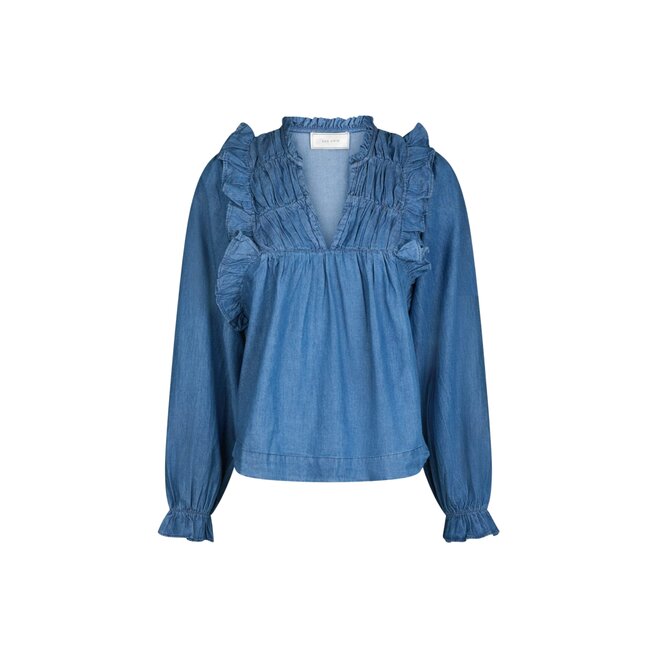 Janis Denim Blouse - Blue