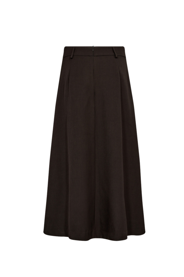 Luna Pocket Pleat Skirt - Dark Brown