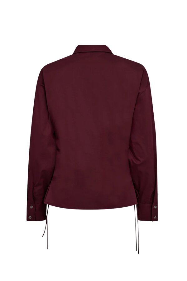 Poppy Eyelet Tie Shirt - Winered