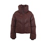 Nebula Short Puffer Jacket - Burgundy