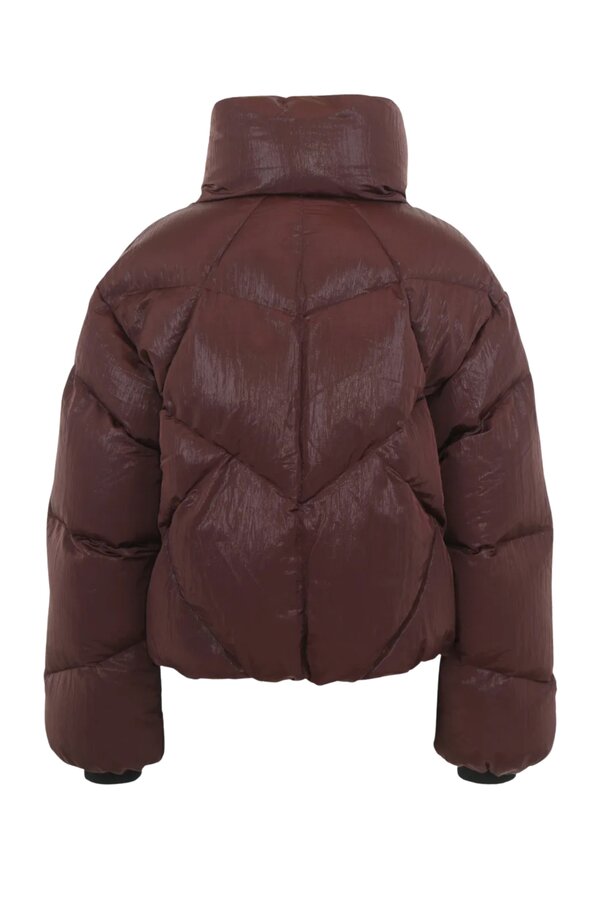 Nebula Short Puffer Jacket - Burgundy