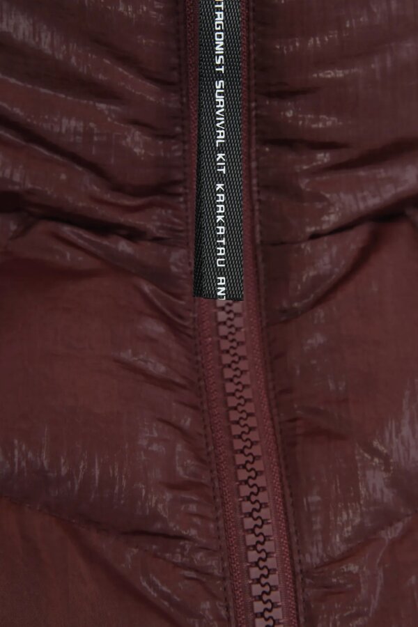 Nebula Short Puffer Jacket - Burgundy