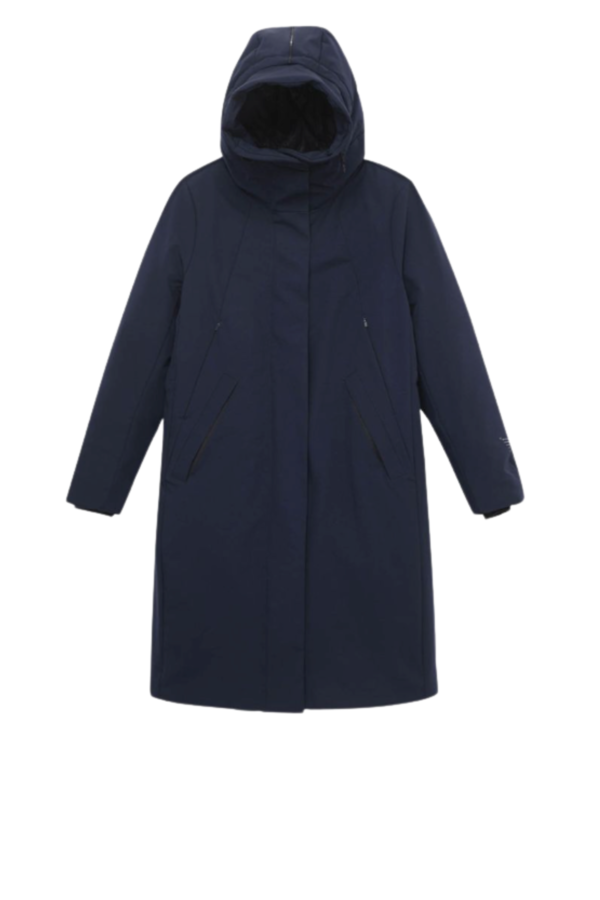 Gaia Technical Fabric Long Parka - Navy Blue