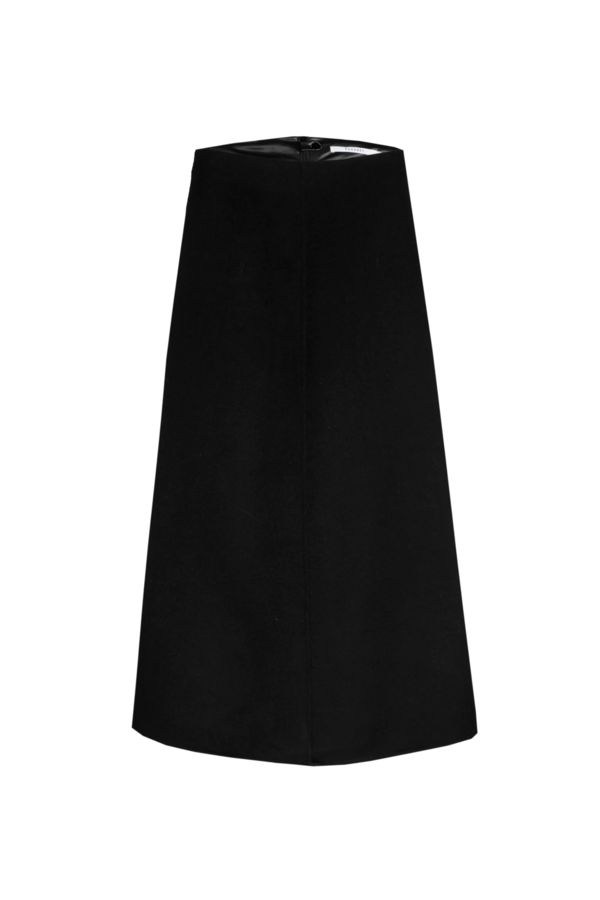 Ribo Two Fabric Skirt - Black