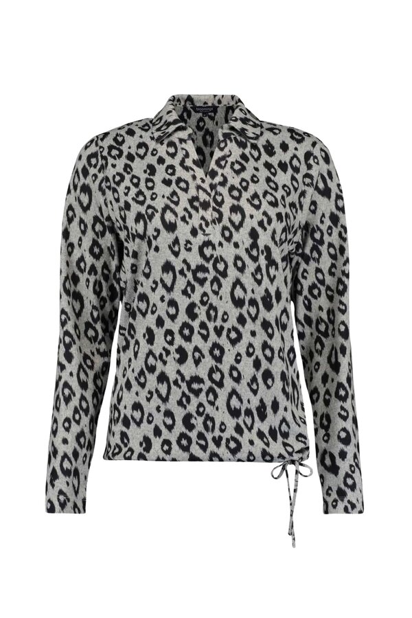 Leopard Blouse - Silver Grey