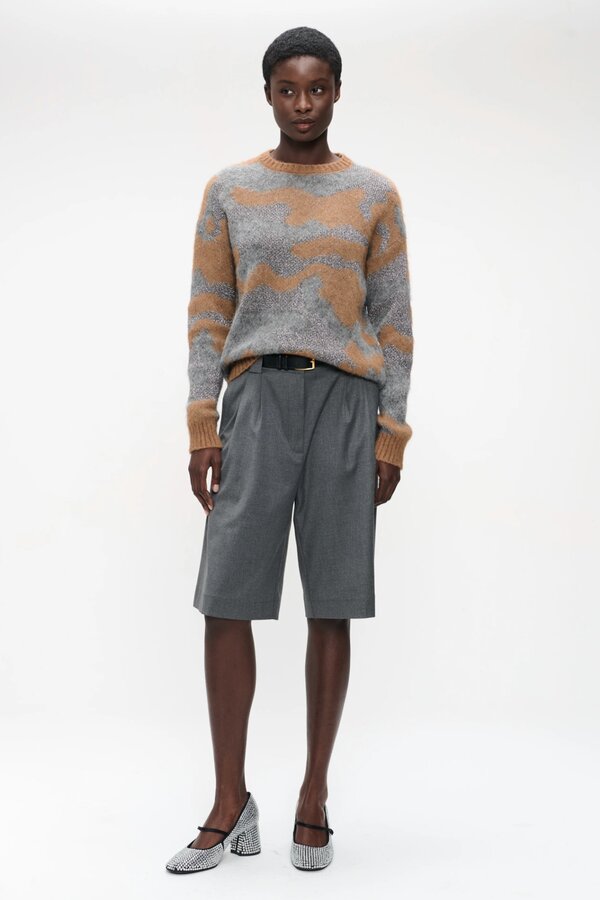 Pullover Shiny Inlay - Cognac