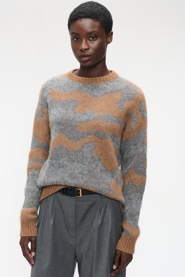 Pullover Shiny Inlay - Cognac