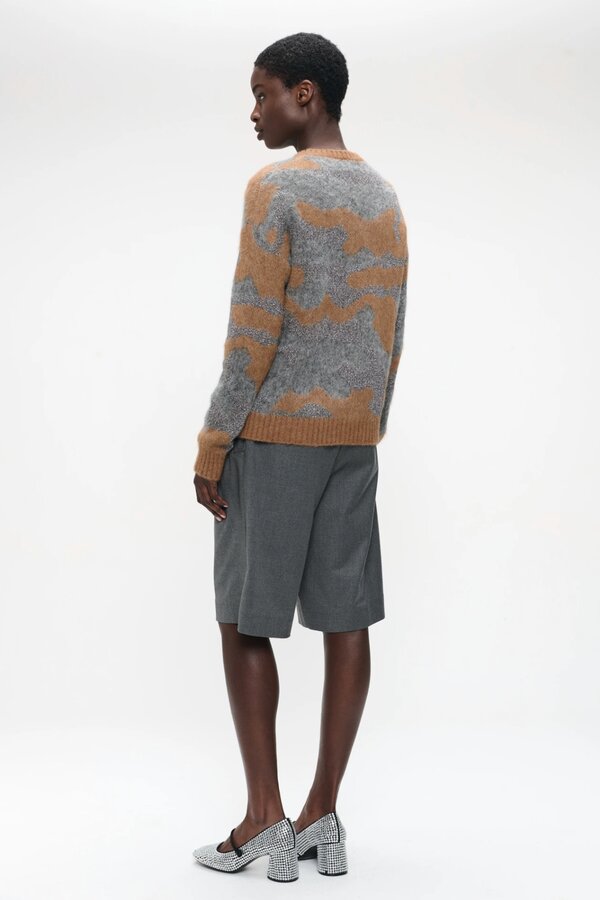 Pullover Shiny Inlay - Cognac