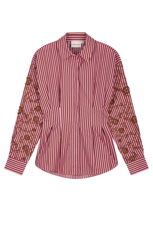 Rosey Blouse - Mocha Brown/ Petal Pink