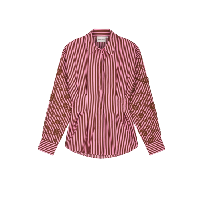 Rosey Blouse - Mocha Brown/ Petal Pink