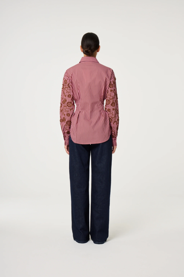 Rosey Blouse - Mocha Brown/ Petal Pink