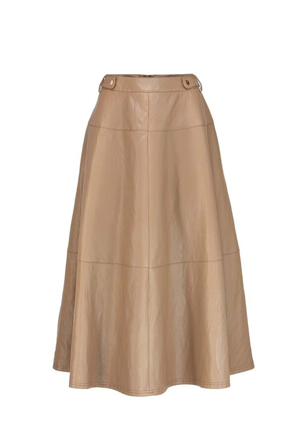 Leren Rok - Taupe