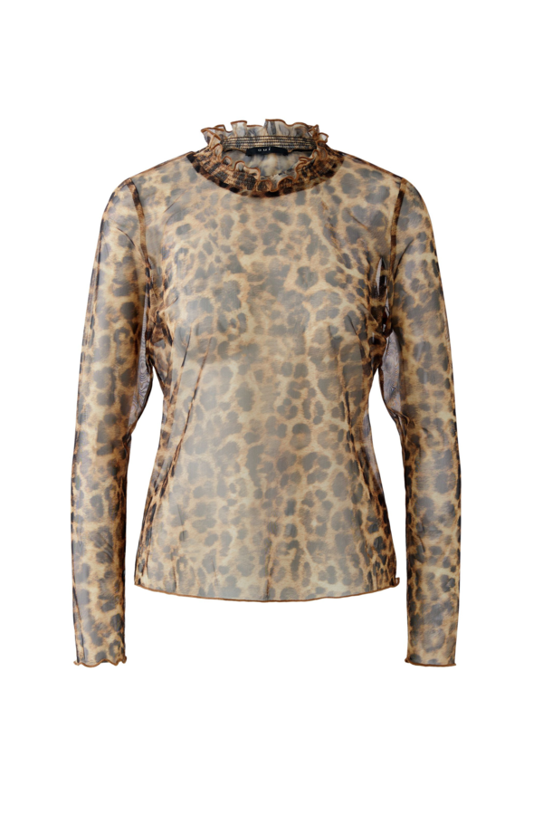 Leopard Mesh Top - Camel Brown