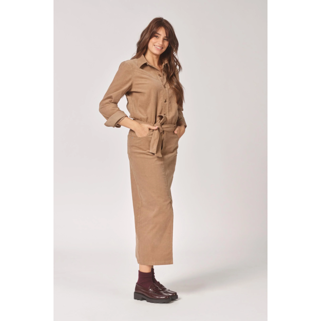 Silly Rib Long Dress - Camel