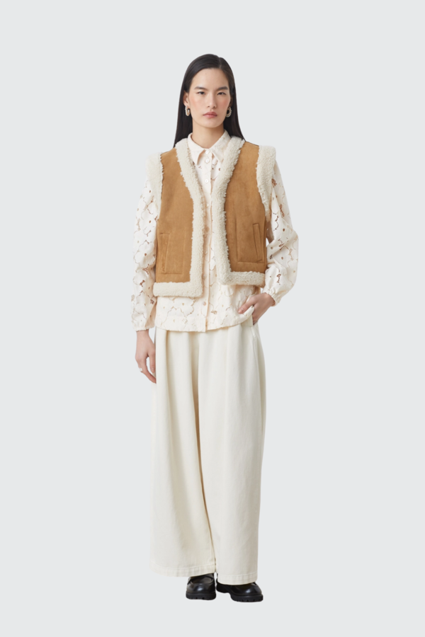 Dual Short Reversible Sheepskin Jacket - Camel