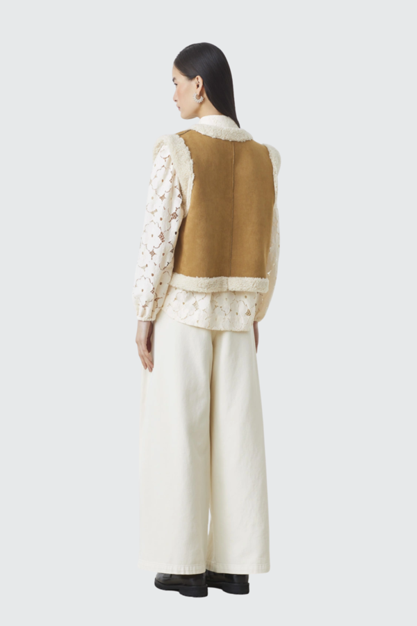 Dual Short Reversible Sheepskin Jacket - Camel