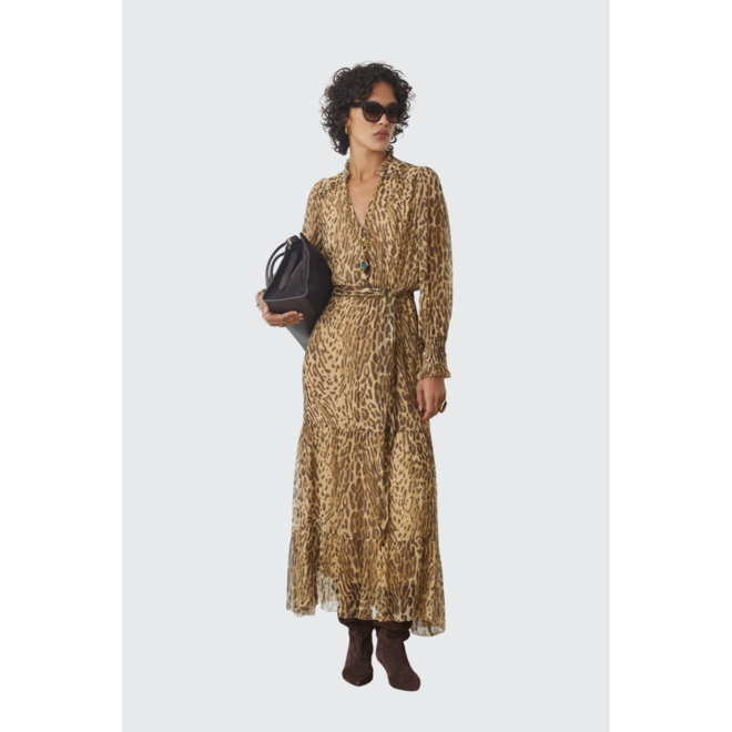 Cosmos Leopard Dress - Beige