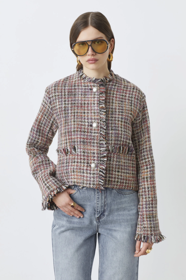 Daisy Tweed Short Jacket - Red