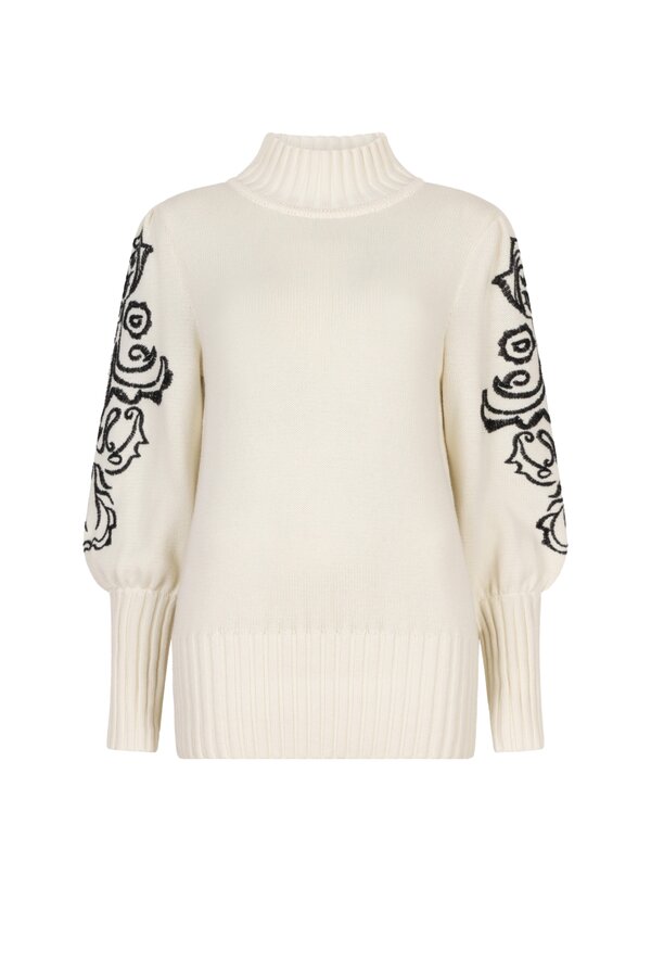 Geborduurde Pullover - Off White