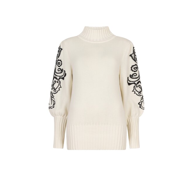 Geborduurde Pullover - Off White