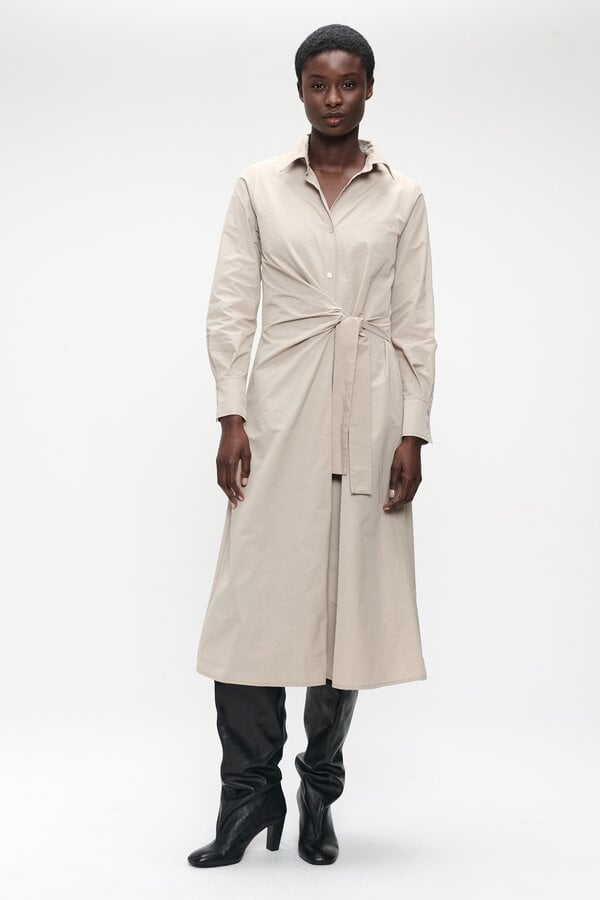 Edyta Taffeta Dress - Beige