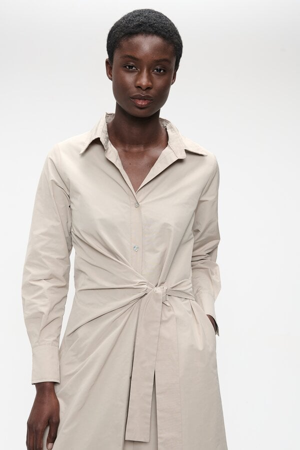 Edyta Taffeta Dress - Beige