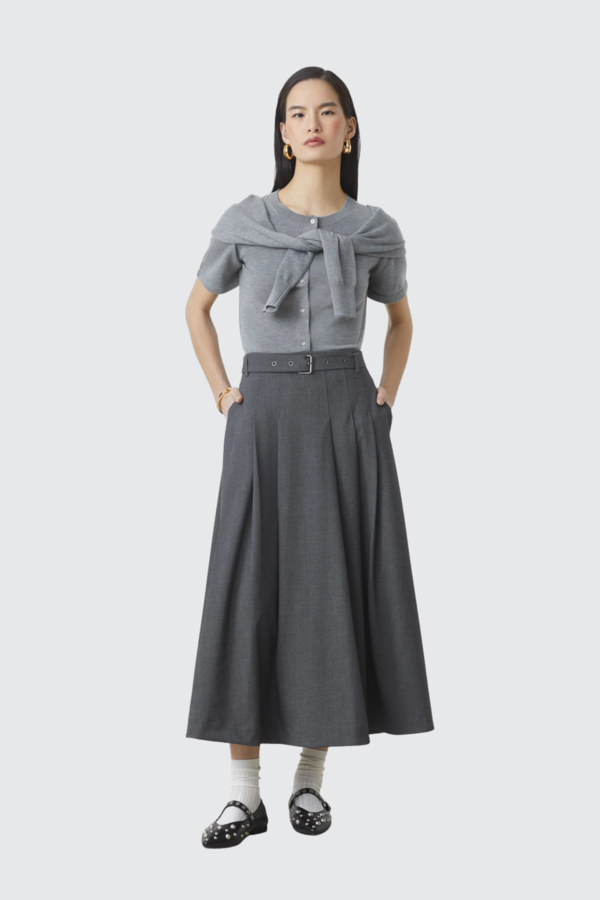 Funny Belted Skirt - Heather Grey