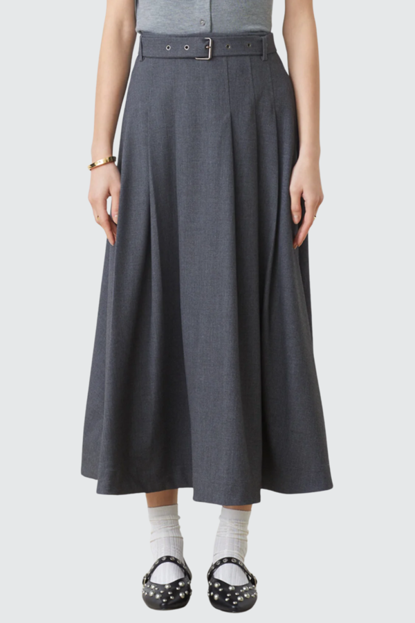 Funny Belted Skirt - Heather Grey