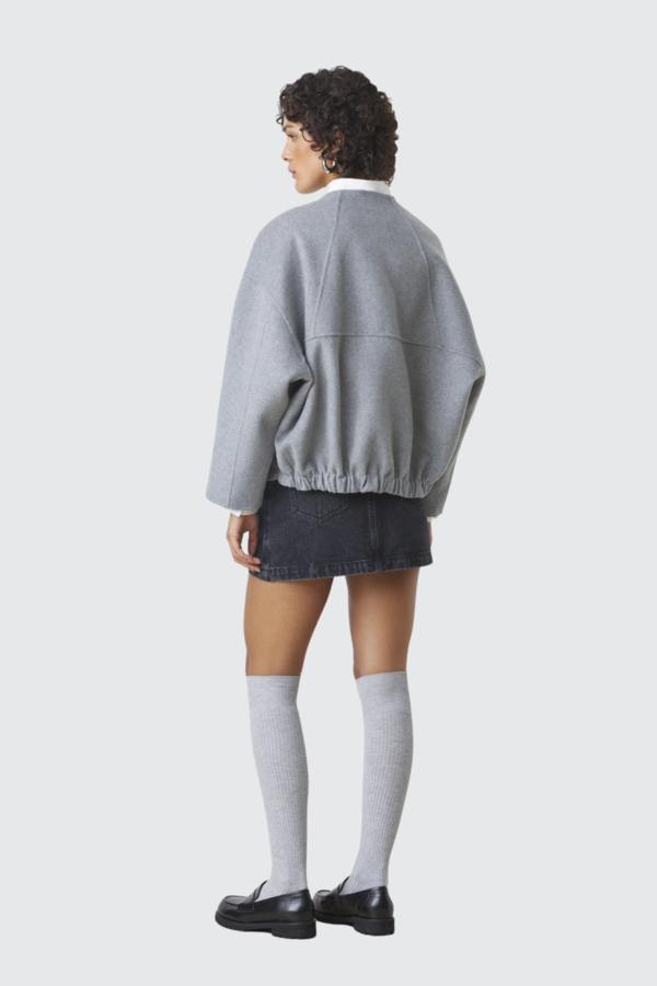 Eddy Short Wool Coat - Heather Grey