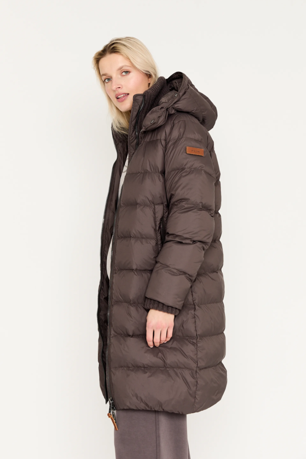 Brandy Long Jacket - Dark Brown Solid
