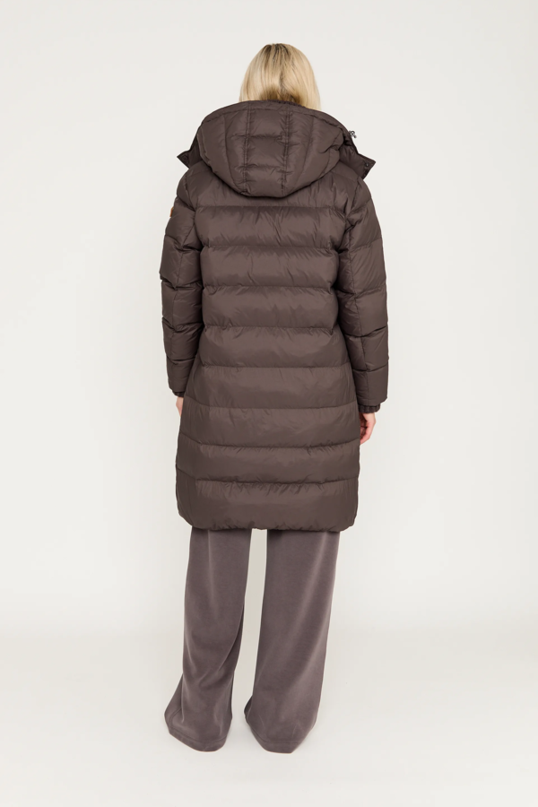 Brandy Long Jacket - Dark Brown Solid
