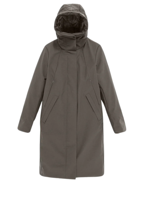 Gaia Technical Fabric Long Parka - Dark Fossil