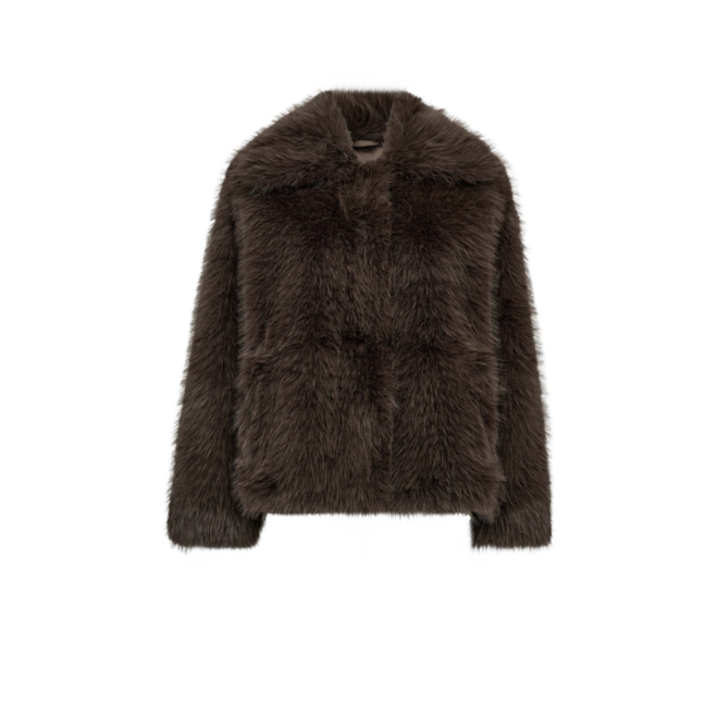 Kita Furry Jacket - Walnut
