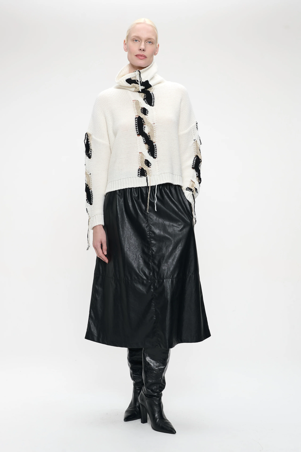 Nitty Eco Leather Skirt - Black