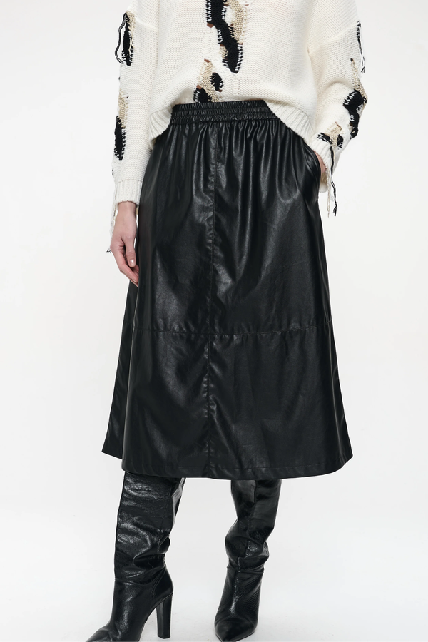 Nitty Eco Leather Skirt - Black