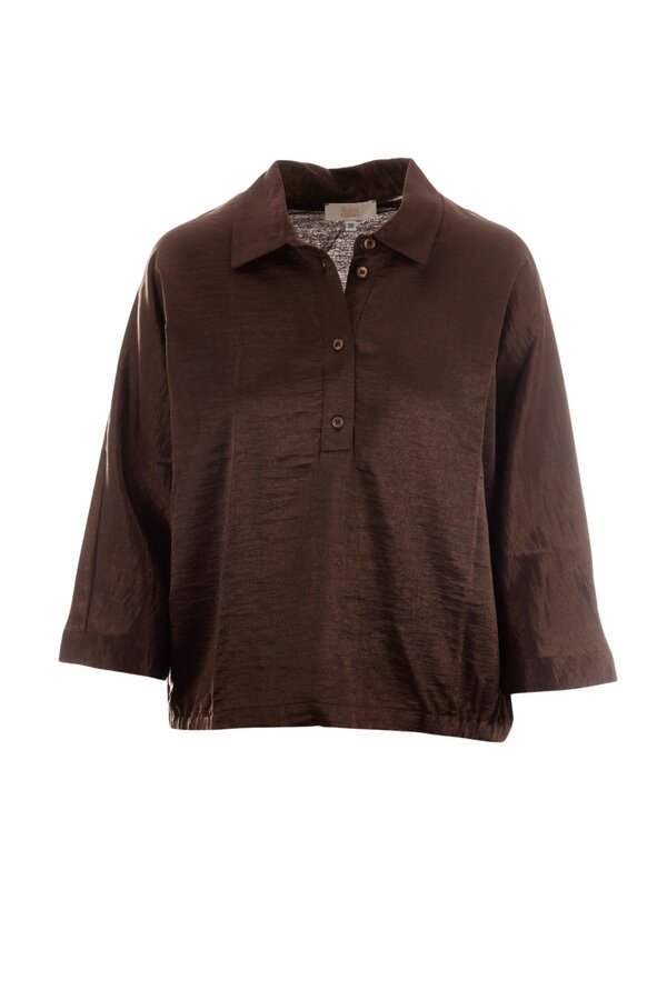 Satijnen Blouse -  Bruin
