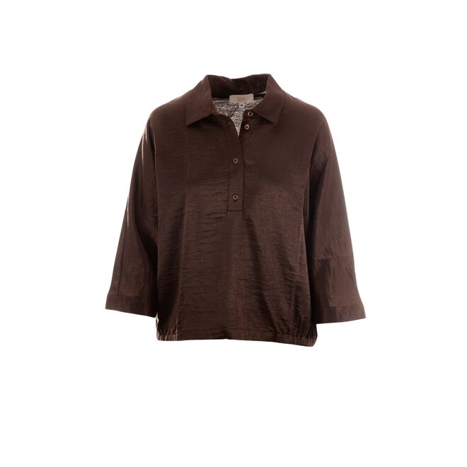 Satijnen Blouse -  Bruin