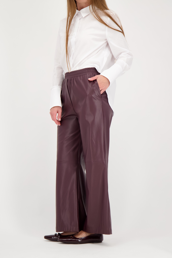 Leather Pants - Burgundy