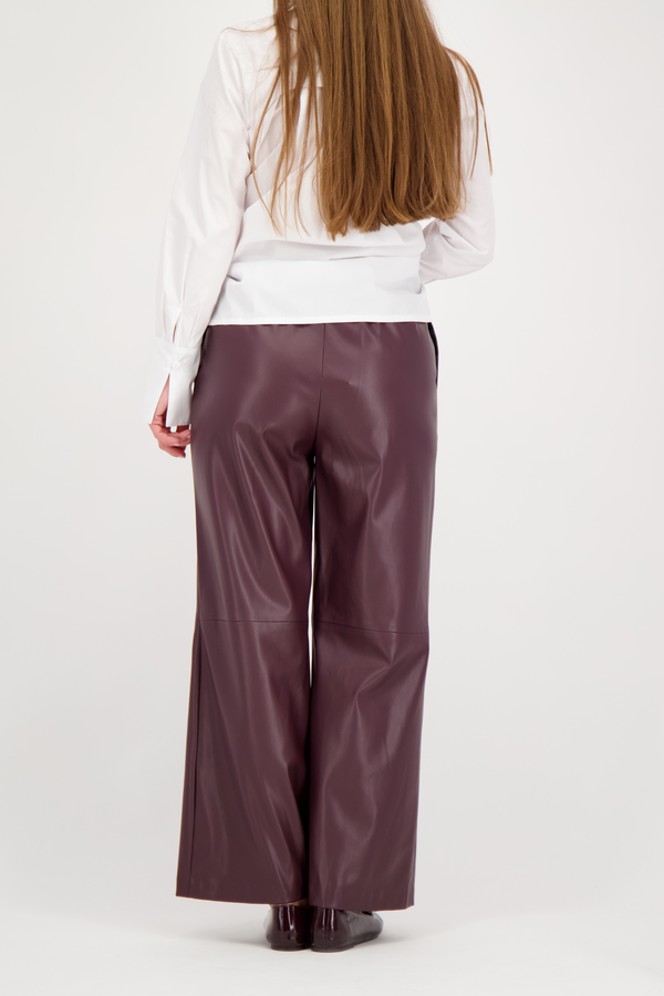 Leather Pants - Burgundy