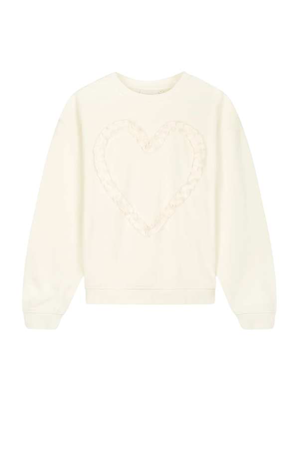 Archie Heart Sweater - Cosy White