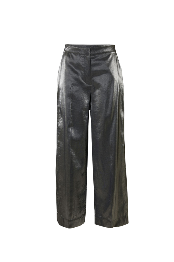 Margot Wide Leg Pants - Metallic met.grijs