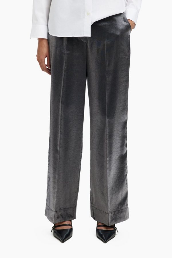 Margot Wide Leg Pants - Metallic met.grijs